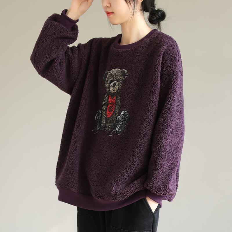 Lamswollen Sweatshirt Met Ronde Hals En Lange Mouwen