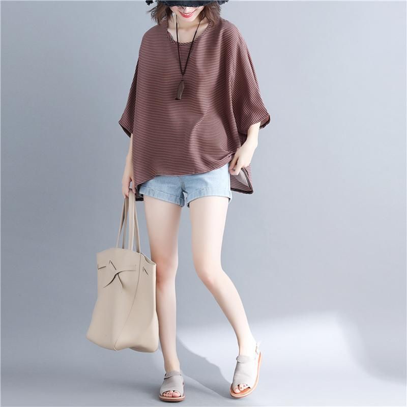 T-shirt Chiffon Blouse Vroege Herfst