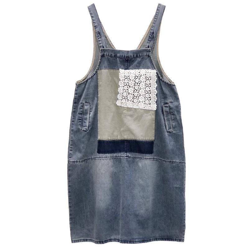 Nieuwe Zomerjurk Met Losse Denim Retro Riem