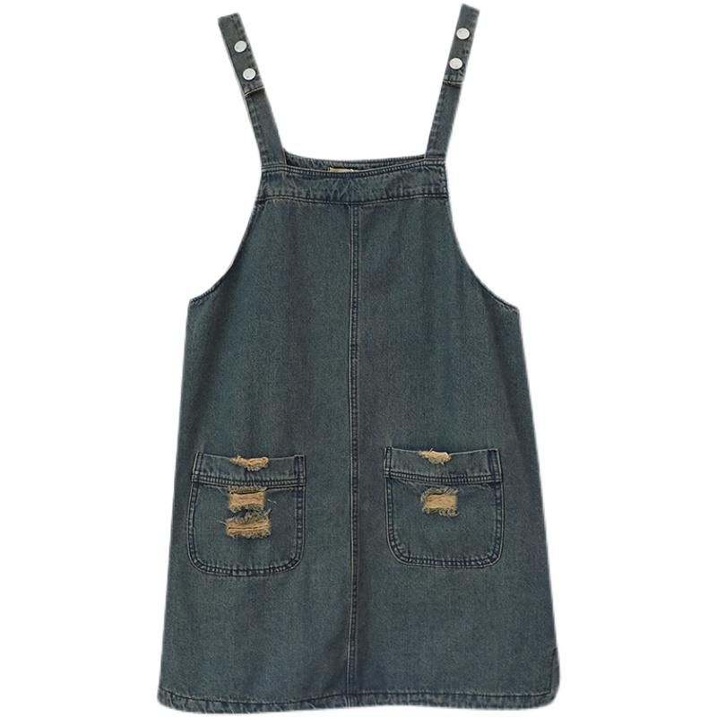 Zomer Losse Denim Halflange Jarreteljurk